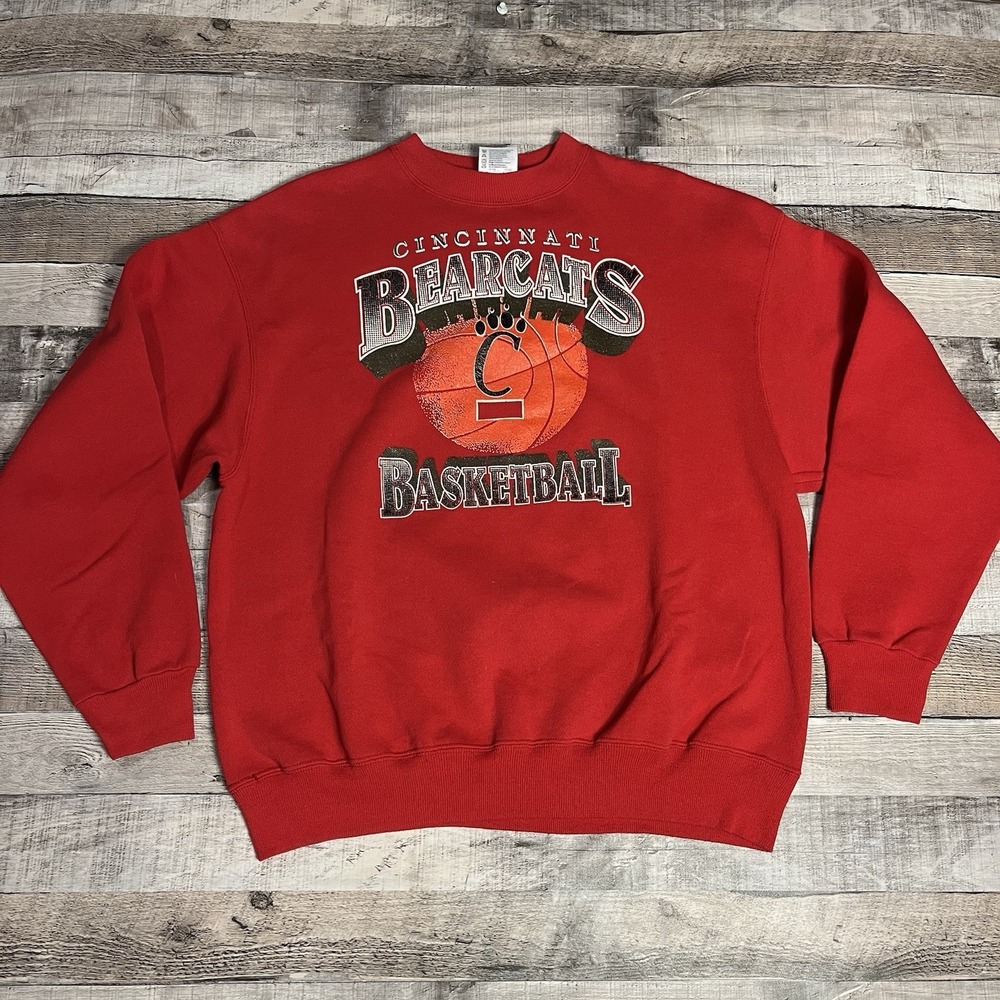 Cincinnati Bearcats Sweatshirt Size XL Red Vintage 90s College Sports NCAA